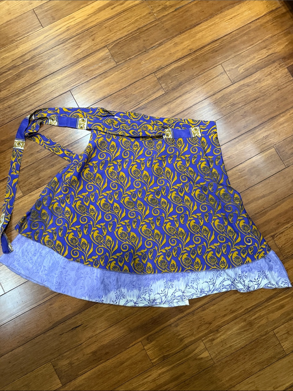 NWT EARTHBOUND Purple and Gold Paisley Wrap Skirt